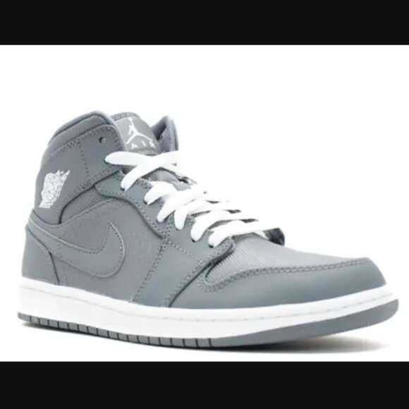 Nike Air Air Jordan 1 Retro Mid Jordans Shade Cool Grey Size 6.5 Y - Picture 3 of 15